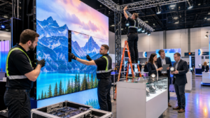 Lighting Trade Show Booths in Edmonton with Modular Video Walls